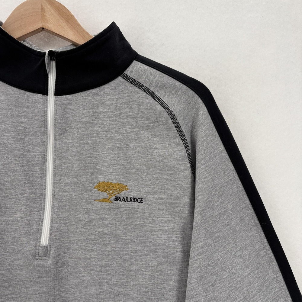 FootJoy Pullover Mens Medium Gray Black Quarter Zip Golf Mock Neck Briar Ridge - Picture 2 of 11